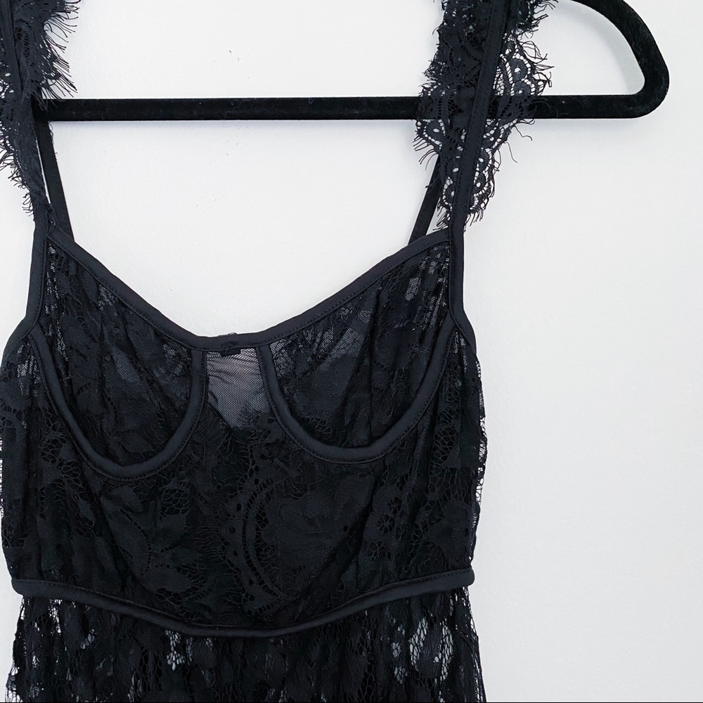 Black Lace Midi Dress